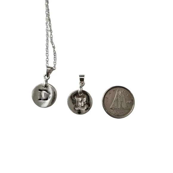 Choose Your Initial, Fine Silver Initial Charms With Bail, Custom,new - Picture 2 of 3